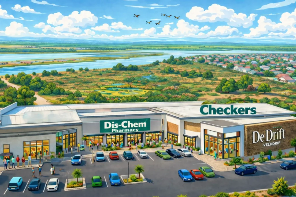 De Drift AI Illustration in Velddrif featuring Checkers and Dis-Chem